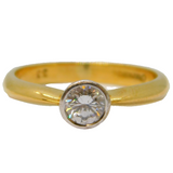 18ct Yellow Gold & 0.33ct Brilliant-Cut Diamond Solitaire Ring Vintage c1990