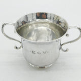 18th Century Channel Islands Guernsey Sterling Silver Twin-Handled Cup Antique
