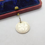 Sterling Silver Authentic Threepence Charm Pendant 1918