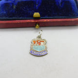 Sterling Silver and Enamel Scarborough Shield Charm Pendant Vintage c1970