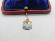 Sterling Silver and Enamel Scarborough Shield Charm Pendant Vintage c1970