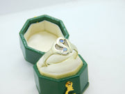 9ct Yellow Gold & Two Opal Set Abstract S Ring Vintage 1973 Birmingham