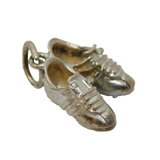 Sterling Silver Football Boots Charm Pendant Vintage c1970