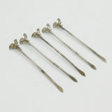 20th Century Silver Plated Set of Cockerel Cocktail Sticks Antique c1920s