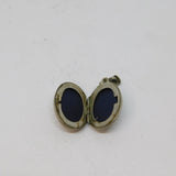 Sterling Silver Floral Design Small Oval Locket Charm Pendant Vintage c1970