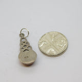 Sterling Silver Baltic Amber Celtic Style Drop Charm Pendant Vintage c1970