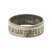 Austo Hungarian WWI Gold Gab Ich Fur Eisen Gold for Iron Band Ring Antique 1914