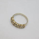 Sterling Silver 5 Spinel Half Eternity Band Ring Vintage c1990 Size N 1/2