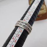 Sterling Silver Woven Knot Pattern Band Ring Vintage c1970 Size N UK