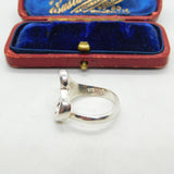 Sterling Silver Figurative Heart Outline Love Ring Vintage c1980