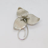 Sterling Silver Bond Boyd Stylised Trillium Flower Brooch Vintage c1990