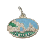 Sterling Silver Enamel Tintagel Charm Pendant Vintage c1970