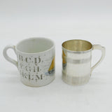 George III Sterling Silver Lined Pattern Christening Mug Antique 1795 London