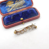 Victorian Rolled Gold Diamond Paste Wave Form Brooch Antique c1860