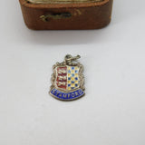 Sterling Silver Stamford Enamel Travel Shield Charm Pendant Vintage c1970