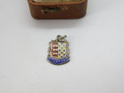 Sterling Silver Stamford Enamel Travel Shield Charm Pendant Vintage c1970