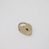 Sterling Silver Heart Lock Clasp Charm Pendant Vintage c1970
