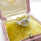 Sterling Silver Twist Flower Ring Vintage c1970 Size N