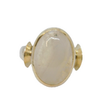 Sterling Silver Moonstone Cabochon Studio Style Dress Ring Vintage c1970 Size O