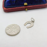 Sterling Silver Good Luck Horseshoe Charm Pendant Vintage c1970