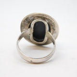 Studio Sterling Silver Cabochon Baltic Amber Statement Ring Vintage c1970s