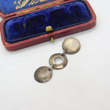 Sterling Silver Three Disc Drop Charm Pendant Vintage c1970