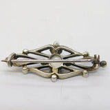 Austro-Hungarian Sterling Silver, Moonstone & Turquoise Brooch Antique