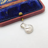 Sterling Silver Diamond Paste Drop Charm Pendant Vintage c1970