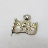 Victorian Sterling Silver SELA Sailing Flag Charm Pendant Antique 1896