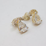Pair of Sterling Silver Paste Peardrop Stud Earrings Vintage c1970