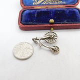 Sterling Silver Pennyfarthing Bicycle Charm Pendant Vintage c1970