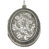 Victorian Sterling Silver Aesthetic Movement Mourning Locket Antique c1880s