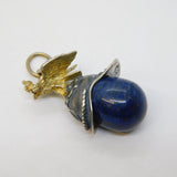 19th Century Russian Silver & Blue Enamel Chevalier Helmet Pendant Antique