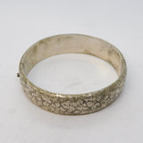 Victorian Silver Plated Floral Decorated Bangle Bracelet Antique c1880s