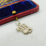 Sterling Silver Bagpipes Miniature Charm Pendant Vintage c1970