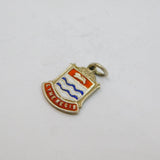 Sterling Silver Lyme Regis Enamel Shield Travel Charm Pendant Vintage c1970s