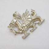 Sterling Silver Large Welsh Dragon Pendant Vintage c1970s