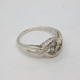 Sterling Silver Diamond Set Illusion Twisted Band Ring Modern c2000 Size U