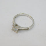 Sterling Silver CZ Sparkling Dress Ring Vintage c1990 Size T