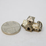 Sterling Silver Opening Church Charm Pendant Vintage c1970
