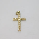 Sterling Silver 12 Stone CZ Set Cross Charm Pendant Vintage c1970