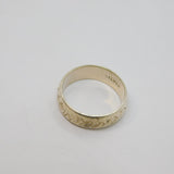 Sterling Silver Patterned Textured Wedding Band Ring Vintage c1970 Size Q