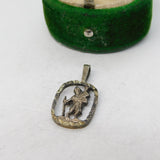 Sterling Silver St Christopher Travel Charm Pendant Vintage c1970