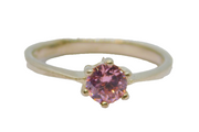 Sterling Silver Pink Topaz Solitaire Dress Ring Vintage c1970 Size K
