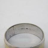 9ct Yellow Gold & Sterling Silver Band Ring Vintage Sheffield c1990s