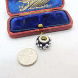 Sterling Silver and Coloured Glass Floral Bead Charm Pendant Vintage c1970