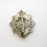 Sterling Silver Marcasite Set Floral Dress Brooch Antique c1920 Art Deco