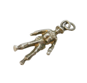 Sterling Silver WWII Military Soldier Charm Pendant Vintage c1970s