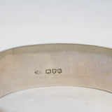 Sterling Silver & Gold Floral Pattern Cuff Bangle Bracelet Vintage 1960 Chester
