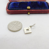Sterling Silver Little Square Charm Pendant Vintage c1970